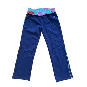 Lilly Pulitzer Girls Vinyasa Fold Over Waistband Pullon Stretch Yoga Pant Blue 8